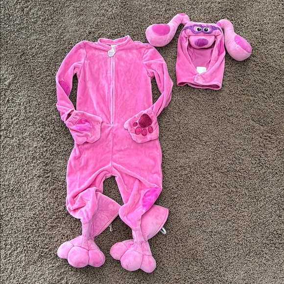 💕BLUE’S CLUES MAGENTA Pink Dog Halloween Costume with Hat SZ 3-4T - Picture 11 of 11